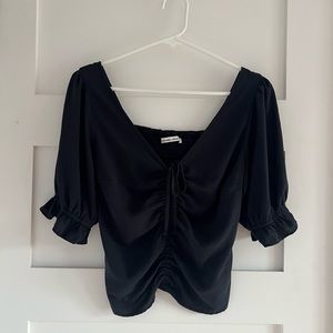 Abercrombie and fitch puff sleeve smocked back peasant blouse size S